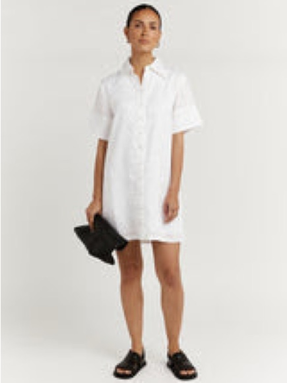 DISSH White Linen Shirt Dress